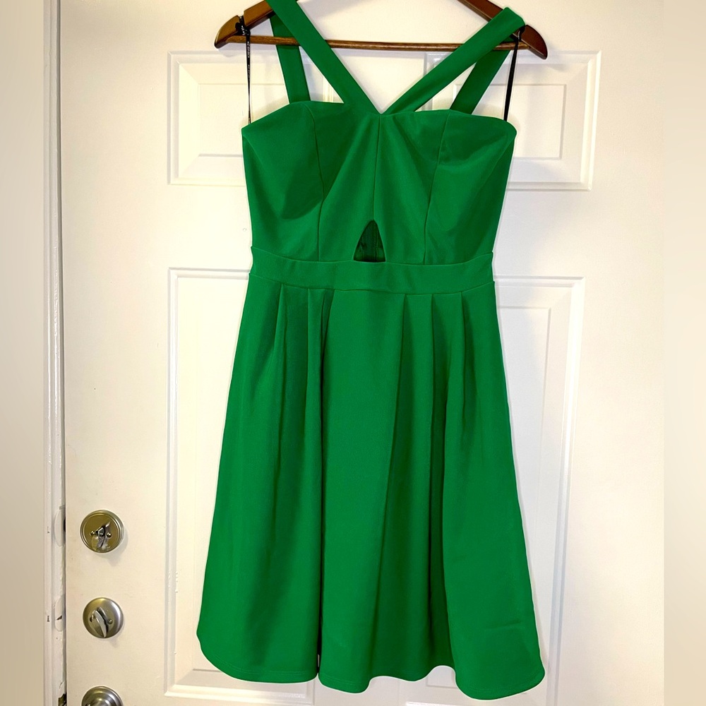 Emerald green forever 21 skater dress